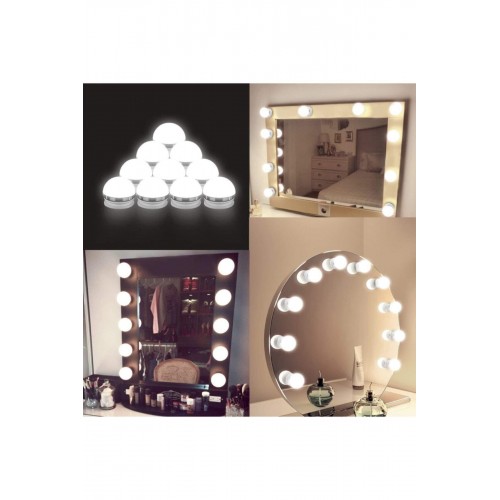 10 lu Makyaj Masası Banyo Aynası Aydınlatma Hollywood Tarzı Led Lamba