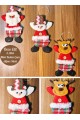3 Adet Yılbaşı Çam Ağacı Süsü Peluş Tekstil Örme Orta Boy 17 cm x 11 cm
