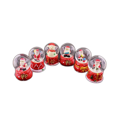 6 Adet Yeni Yıl 2023 Noel Yılbaşı Temalı Mini Boy Işıklı Kar Küresi 6,5 cm -36A 