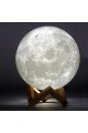 3D Ay Lamba Gece Lambası Beyaz 14 Cm Plastik Stand Hediyeli