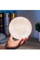 3D Ay Lamba Gece Lambası Beyaz 14 Cm Büyük Boy Pilli Moonlıght
