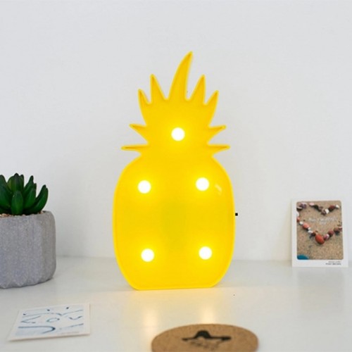3D Led Işıklı  Ananas Masa Duvar Gece Lambası
