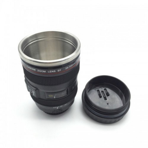 Objektif Görünümlü Lens  Kupa Çelik Kahve Çay Termos Mug Bardak