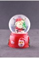 Noel Baba ve Çam Ağacı Temalı Mini Boy Işıklı  Yılbaşı Kar Küresi 6.5 cm E
