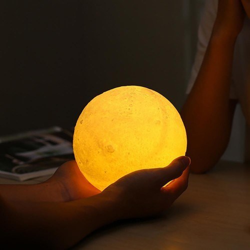 3D Ay Gece Lambası Dekoratif 10 cm Sarı Led