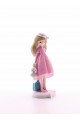 Dekoratif Peluş Oyuncağı İle Pembe Elbiseli Kız Biblo 13 cm