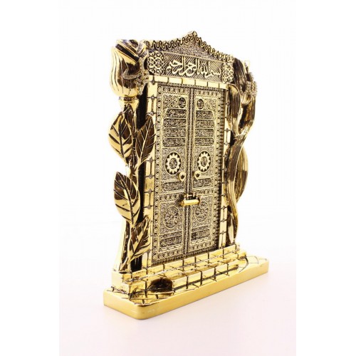 Allah Muhammed Yazılı Gül Kabe Kapısı Gold Biblo 25 cm-024