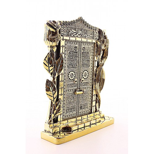 Allah Muhammed Yazılı Gül Kabe Kapısı Gold Biblo 25 cm-024