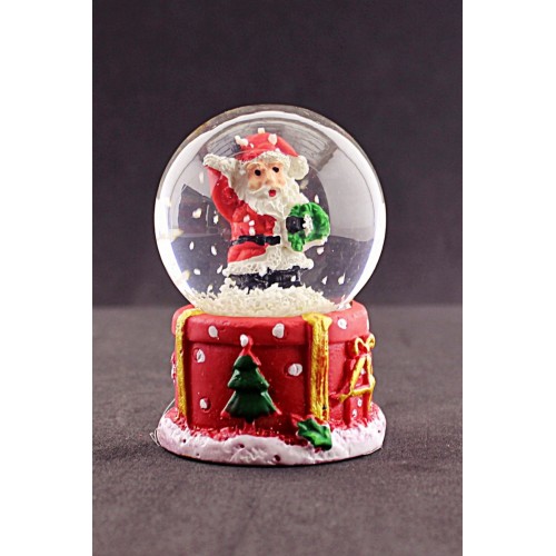 Merry Christmas El Sallayan Noel Baba Temalı  Mini Boy Işıklı Kar Küresi 6,5 cm 1