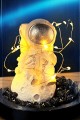 Nasa Ay Üzerinde Astronot Temalı Led Işıklı Pilli Mika Fanus
