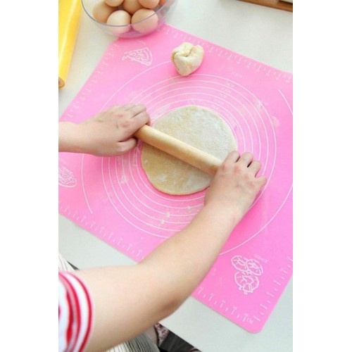 Büyük Boy Silikon Hamur Açma Matı 50x40 Cm Hamur Açma Matı Ölçekli