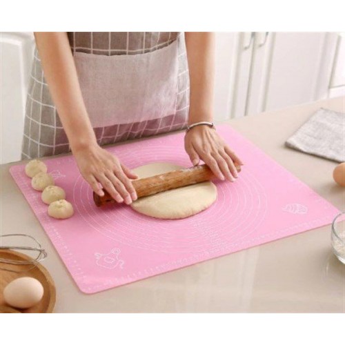 Büyük Boy Silikon Hamur Açma Matı 50x40 Cm Hamur Açma Matı Ölçekli