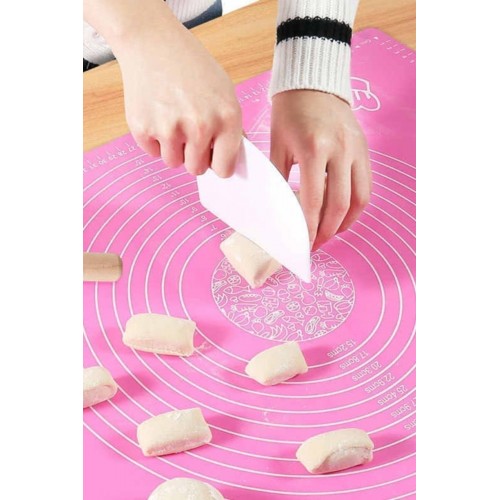 Büyük Boy Silikon Hamur Açma Matı 50x40 Cm Hamur Açma Matı Ölçekli