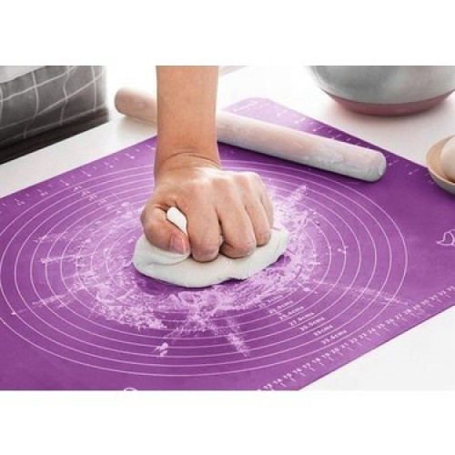 Büyük Boy Silikon Hamur Açma Matı 50x40 Cm Hamur Açma Matı Ölçekli