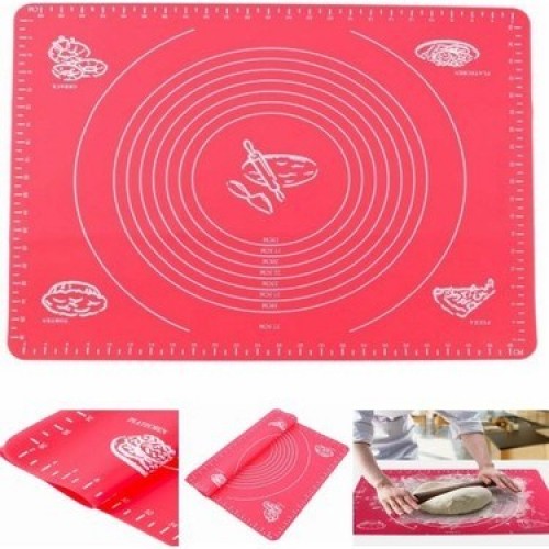 Büyük Boy Silikon Hamur Açma Matı 50x40 Cm Hamur Açma Matı Ölçekli