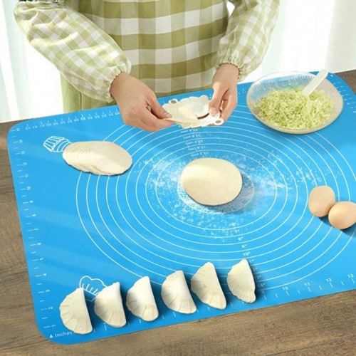 Büyük Boy Silikon Hamur Açma Matı 50x40 Cm Hamur Açma Matı Ölçekli