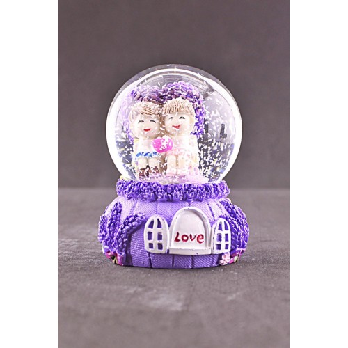 Sevgiliye Aşkımsın Temalı Mini Boy Lila Kar Küresi 6,5 cm Boy