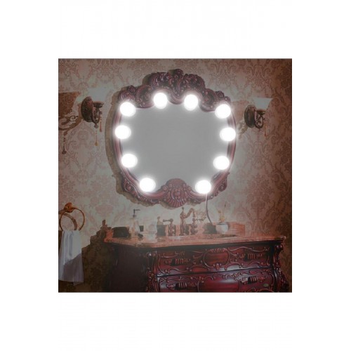 Nostalji Hollywood Tarzı 10lu Makyaj Aynası Lambası Beyaz Led Işıklı Lamba Usb