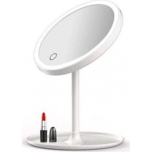 Dokunmatik LED Işıklı Makyaj Aynası Masa Üstü USB Şarjlı Makyaj Aynası Beyaz