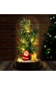 Noel Baba ve Çam Ağacı Temalı Led Işıklı Fanus