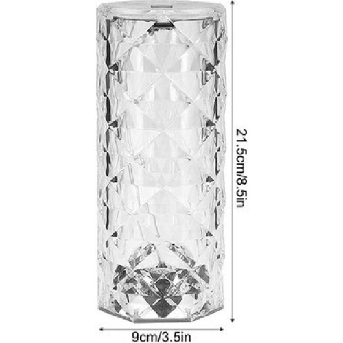 Kristal Elmas Şarjlı Dokunmatik Led Masa Lambası Kumandalı Rgb Model