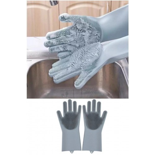 Sihirli Silikon Bulaşık Eldiveni Tırtıklı Magic Gloves  Mutfak Banyo Temizleme 