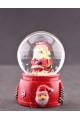 Noel Baba ve Hediye Paketi Temalı Mini Boy Işıklı  Yılbaşı Kar Küresi 6.5 cm1A