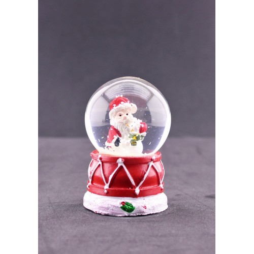 Noel Baba ve Kardan Adam Mini Boy Işıklı  Yılbaşı Kar Küresi 6.5 cm 6 A