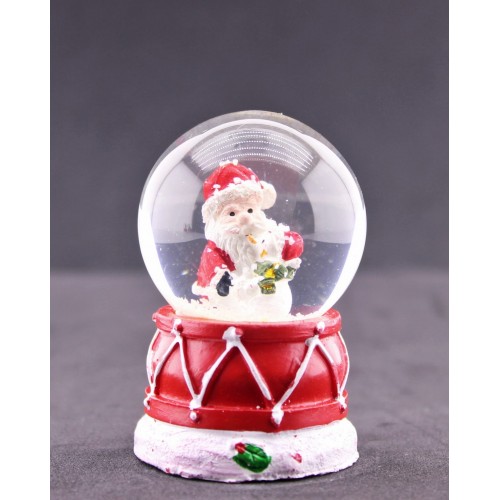 Noel Baba ve Kardan Adam Mini Boy Işıklı  Yılbaşı Kar Küresi 6.5 cm 6 A