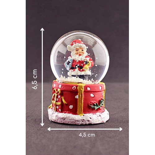 Yeni yıl 2023 Hediyeleri Noel Baba Mini Boy Işıklı Kar Küresi 6,5 cm 1X