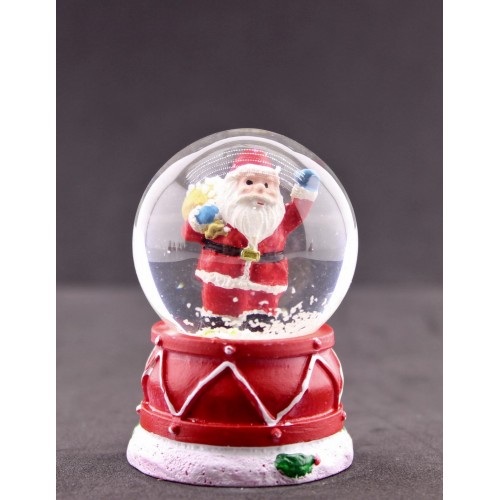  Noel Baba Hediye Torbası Mini Boy Işıklı Yılbaşı Kar Küresi 6.5 cm 5A