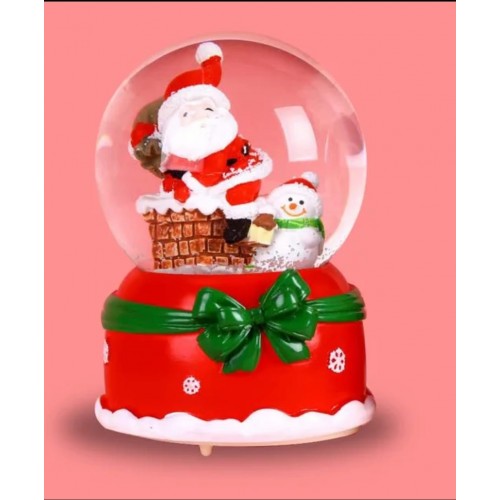 Noel Baba Kardan Adam Tasarımlı 13 cm Büyük Boy Işıklı Müzikli Kar Küresi