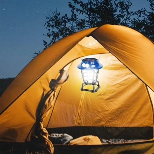 Kamp Lambası Lüks Fener Şarlı ve Güneş Panelli  Led El Feneri Yeni Nesil