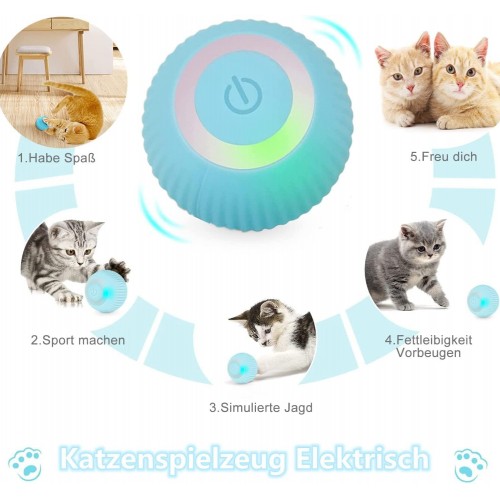 Şarjlı Kedi Oyun Topu Interaktif 360 Derece Dönen Kedi Oyuncağı Oto Hareket Eden