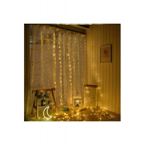 Perde Led 10 Sarkıtlı USB li  3 Metre Kumandalı 8 Modlu (3 mt X 3 mt ) Peri Led