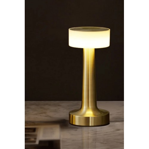 Modern Led Abajur Masa Lambası Dokunmatik 3 Mod Kademeli Şarjlı Dokunm Gold Masa Lambası Orta Kafa