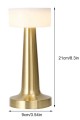 Modern Led Abajur Masa Lambası Dokunmatik 3 Mod Kademeli Şarjlı Dokunm Gold Masa Lambası Orta Kafa