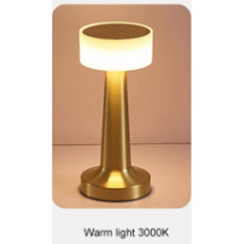 Modern Led Abajur Masa Lambası Dokunmatik 3 Mod Kademeli Şarjlı Dokunm Gold Masa Lambası Orta Kafa