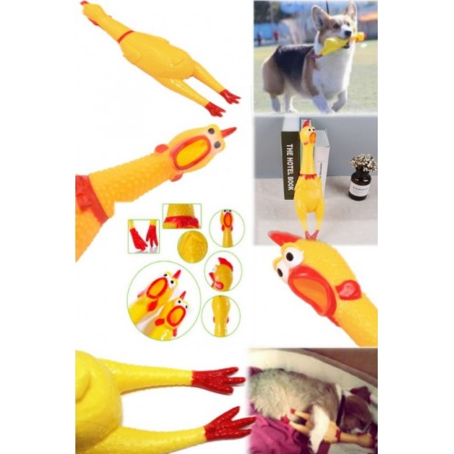 Sesli Horoz Eğlenceli Köpek ve Kediler İçin Sesli Öten Horoz Oyuncak 28 Cm 