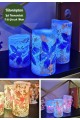 Yılbaşı Noel Temalı 3 lü Set Led Gerçek Mum Kumandalı 9 Renk Yanabilme  ve Animasyonlu Büyük Boy