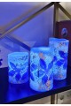 Yılbaşı Noel Temalı 3 lü Set Led Gerçek Mum Kumandalı 9 Renk Yanabilme  ve Animasyonlu Büyük Boy