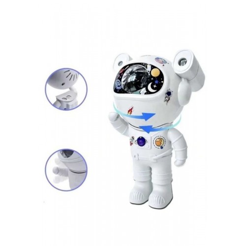 Yeni Nesil Bluetooth Hoparlörlü Astronot Yıldız Gezegen Projektörü Kumandalı Gece Lambası Büyük Boy