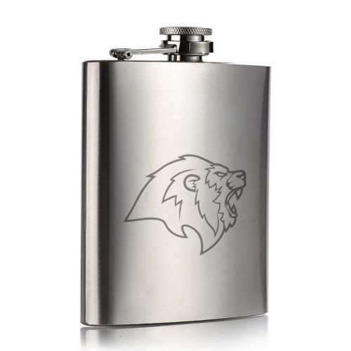 Aslan Temalı 9 Oz Paslanmaz Çelik Cep Matarası 266 Ml içki Viski Konyak Alkol Matarası