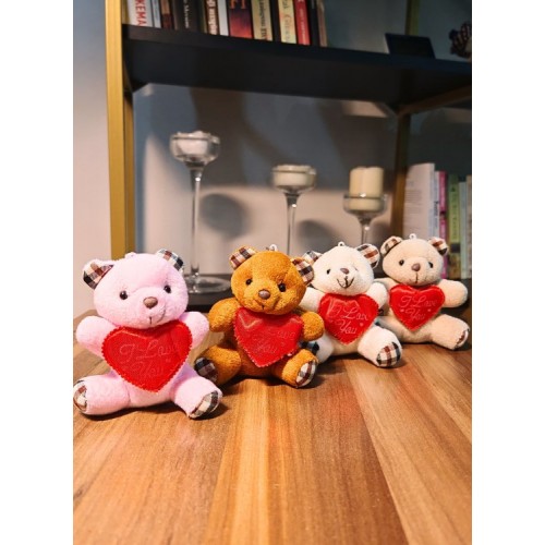 4 Adet Mini Lüx Ayıcık Kalpli Love Yazılı Hediyelik Ayıcık 11 cm x 9 cm