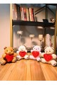 4 Adet Mini Lüx Ayıcık Kalpli Love Yazılı Hediyelik Ayıcık 11 cm x 9 cm