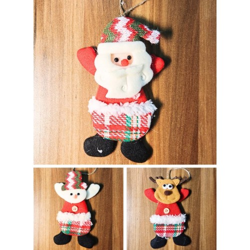 3 Adet Yılbaşı Çam Ağacı Süsü Peluş Tekstil Örme Orta Boy 17 cm x 11 cm
