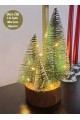 Büyük Boy Led Işıklı Nevada Çam Ağaçları 4 lü Set Büyük Meşe Kütüklü Led Işıklı 22 Cm Boy