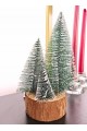 Büyük Boy Led Işıklı Nevada Çam Ağaçları 4 lü Set Büyük Meşe Kütüklü Led Işıklı 22 Cm Boy