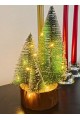 Büyük Boy Led Işıklı Nevada Çam Ağaçları 4 lü Set Büyük Meşe Kütüklü Led Işıklı 22 Cm Boy
