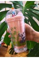 Sevimli Panda Temalı Çift Katman 450 ml Suluk Pipetli Mika Matara Pembe 2770